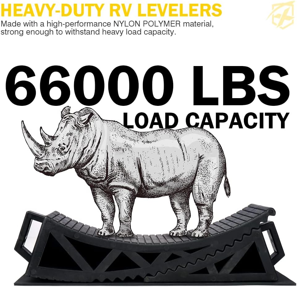 RV Leveling System Kit Up to 66,000 lbs, 2PCS with Anti-Slip Mats L70637