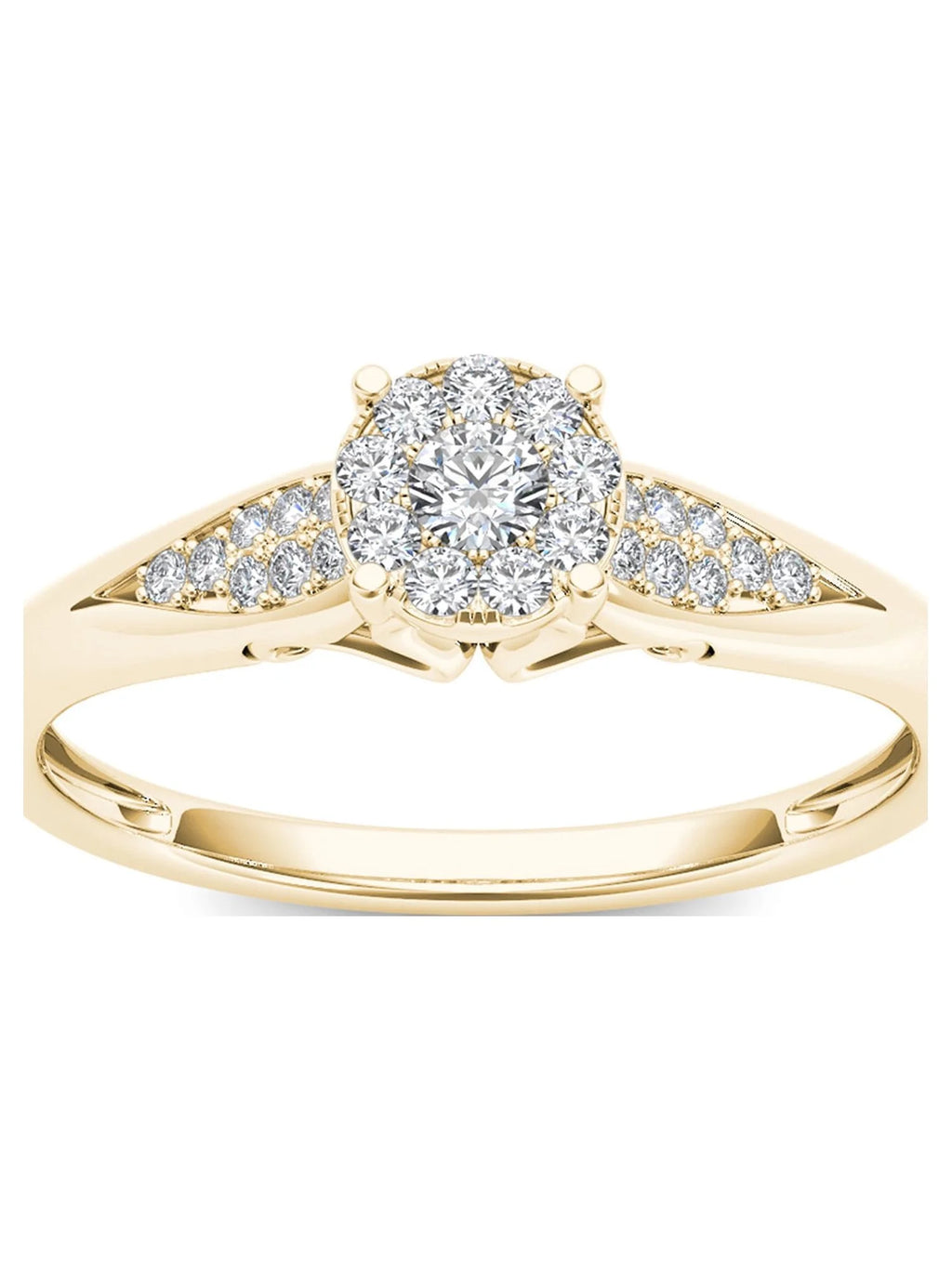 10K Yellow Gold Diamond Cluster Ring Z90964