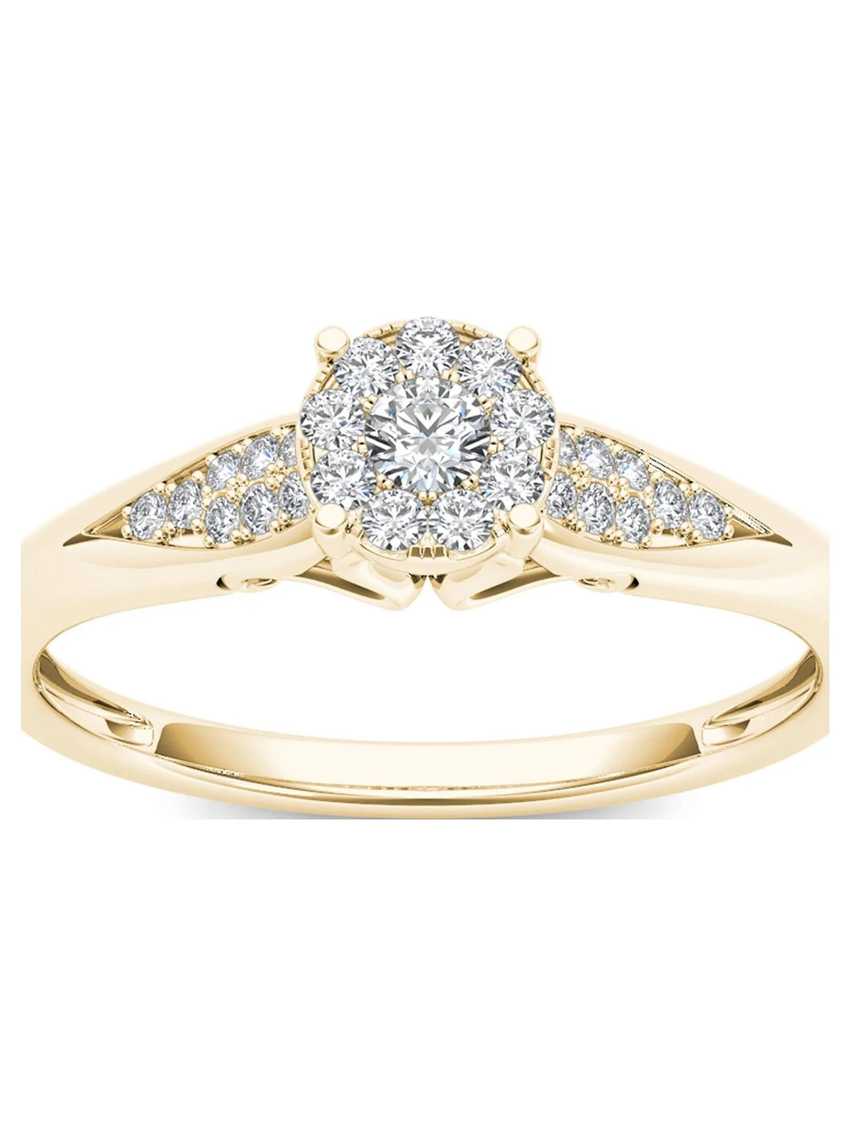 10K Yellow Gold Diamond Cluster Ring Z90964