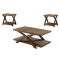 Rustic Wood 3-Piece Coffee Table Set W409