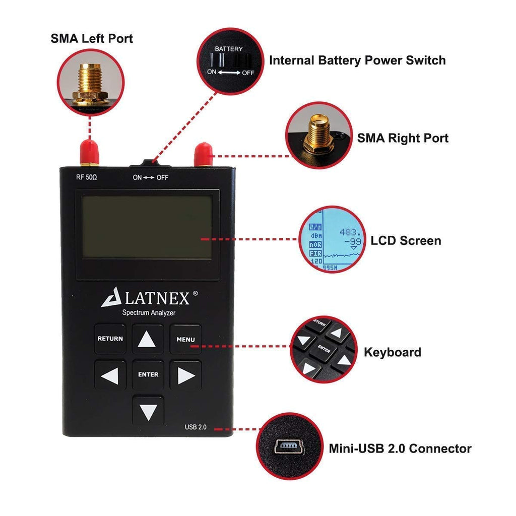 Portable Handheld RF Spectrum Analyzer with Heavy Duty Case G705