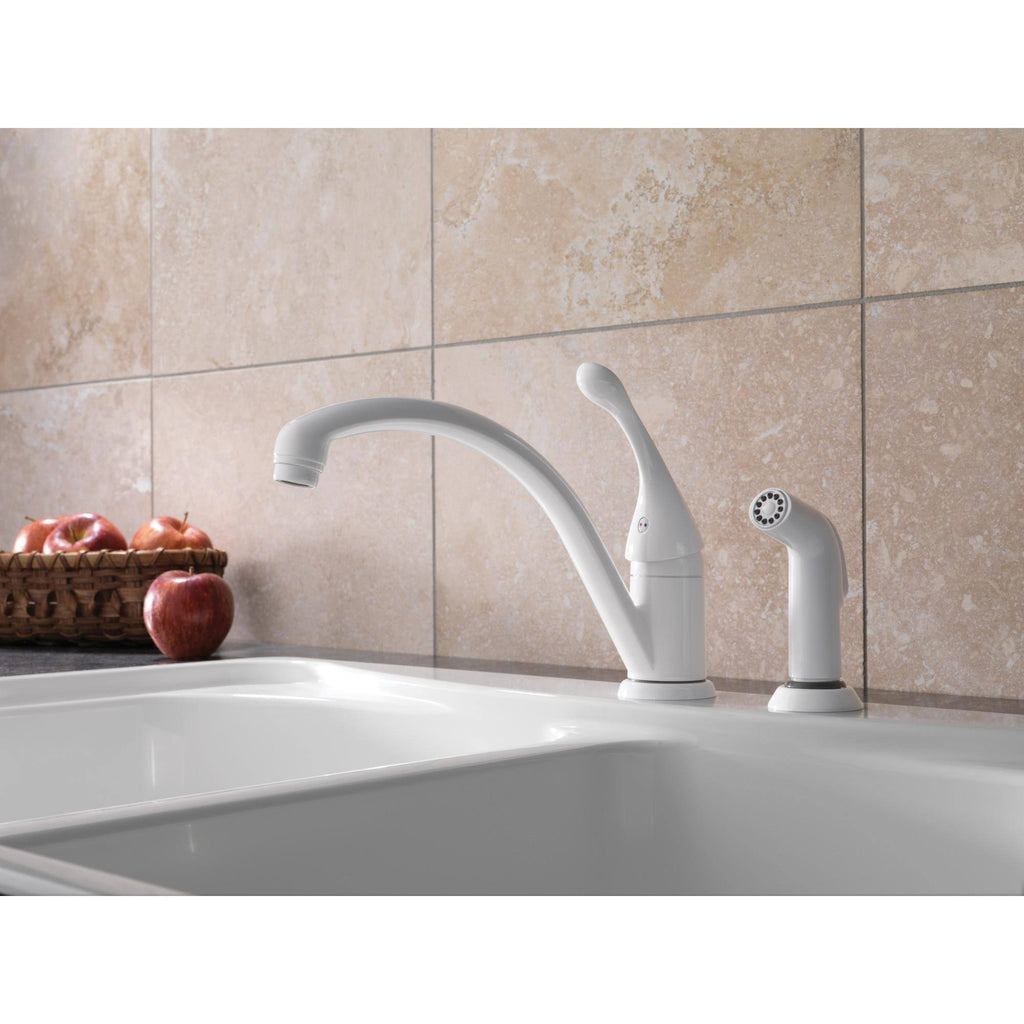 Stainless Steel Single Handle Kitchen Faucet with Spray D690