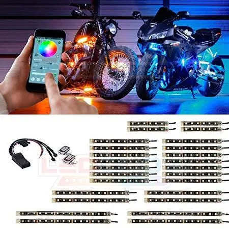 26pc SMD LED Motorcycle Light Kit with Smartphone Control W686552