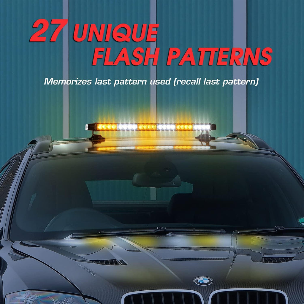 LED Strobe Light Bar 28.5'' 54 LED Emergency Warning Lightbar with Strong Magnetic and 16ft Cable M1547