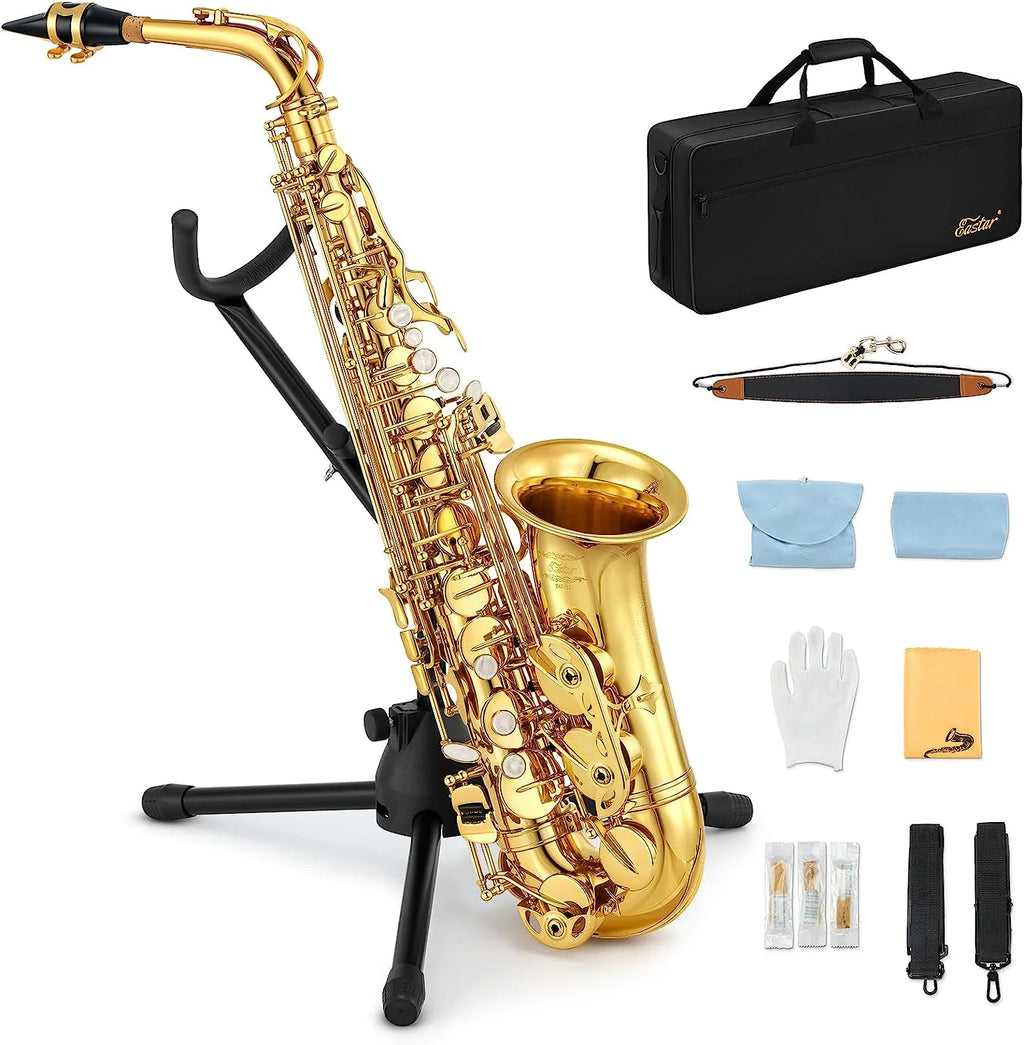 Gold Lacquer Alto Saxophone with Stand G932