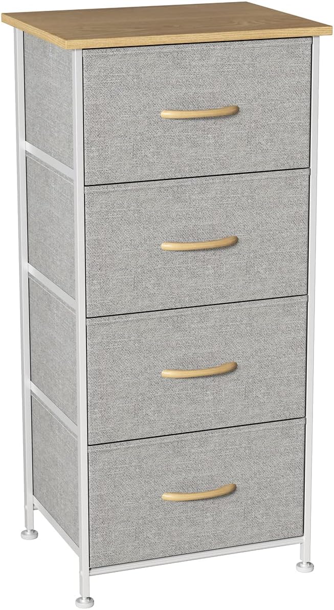 Gray 4 Drawer Fabric Dresser N307432