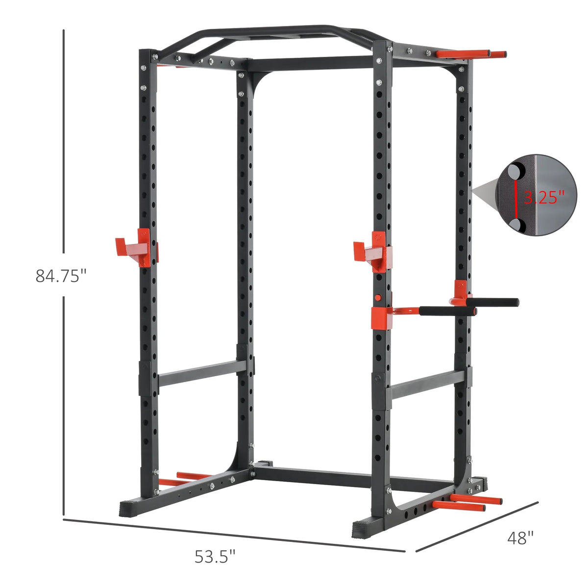 Adjustable Power Tower Dip Station Pull Up Bar Squat Rack Power Cage V82598