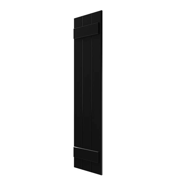 Black Composite Board-n-Batten Shutters (Per Pair) Y869