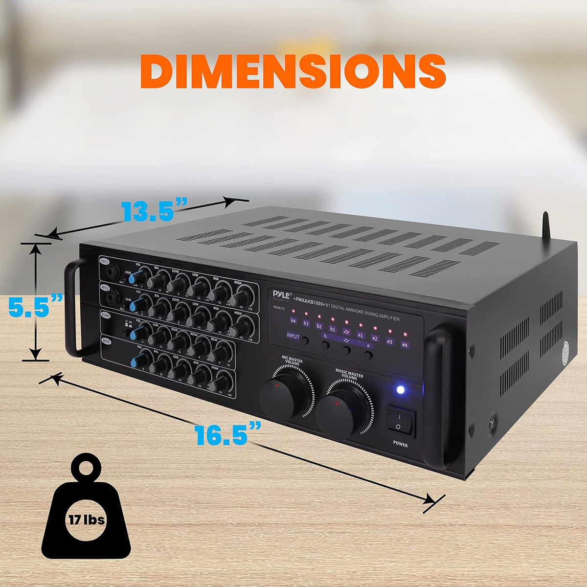 1000-Watt Portable Wireless Bluetooth Stereo Mixer Karaoke Amplifier System with Dual Mic Y812