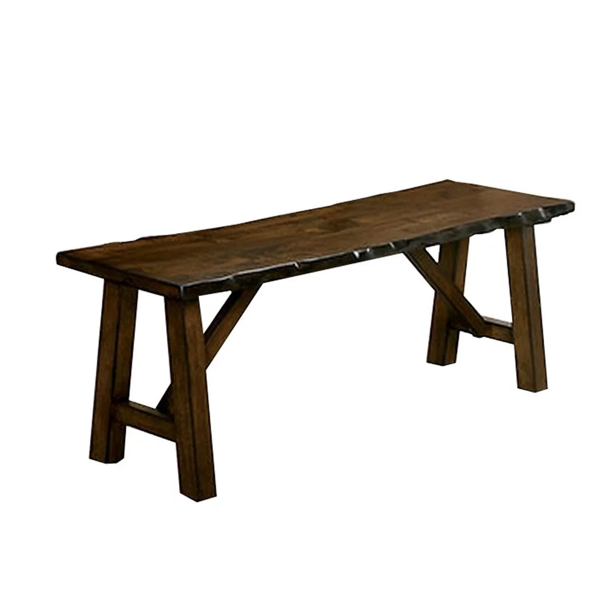 54 Inch Walnut Brown Wood Dining Bench U57581