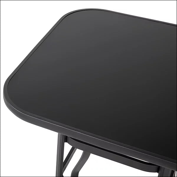 32 inch Outdoor Bar Height Bistro Table with Tempered Glass F431