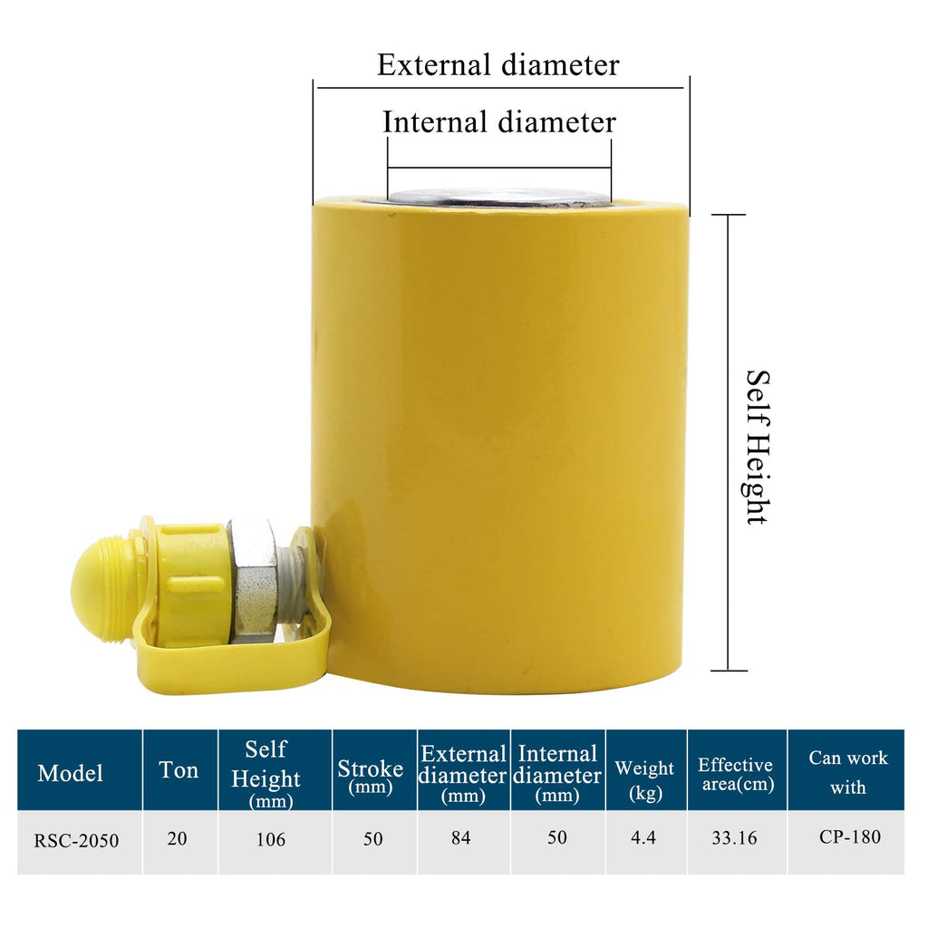 20 ton Hydraulic Jack Cylinder Short Type Stoke 50mm Hydraulic Ram Industrial Lifting Jack F8301