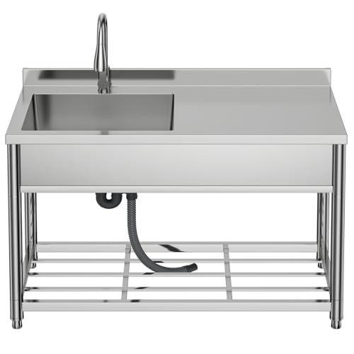 Stainless Steel Single Bowl Commercial Sink with Drainboard E962956