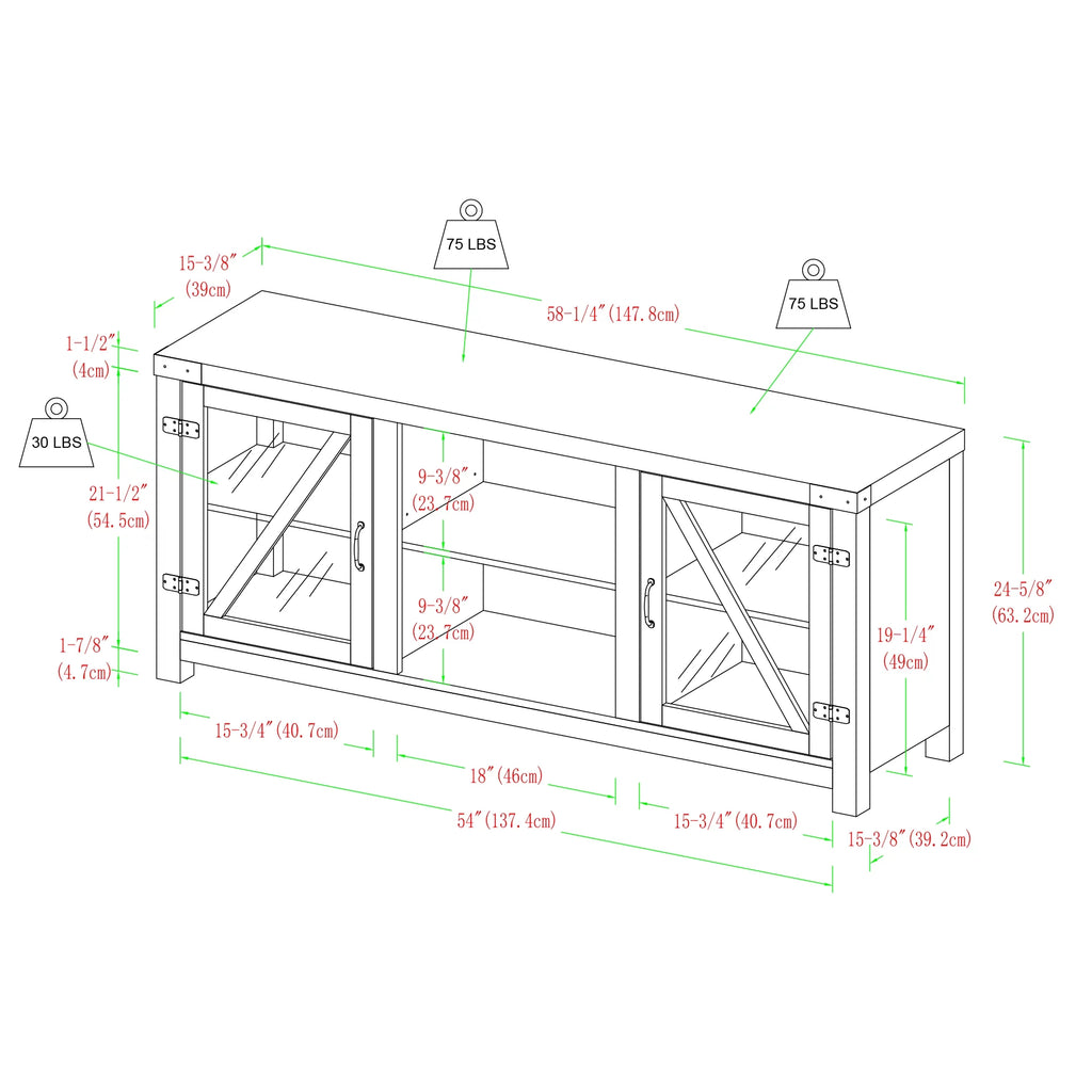 Glass Door TV Stand T56409