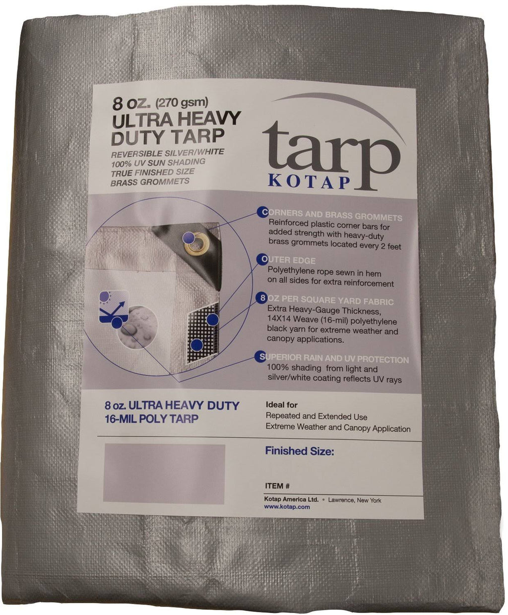 Silver/White 30 x 40 Poly Tarp N217