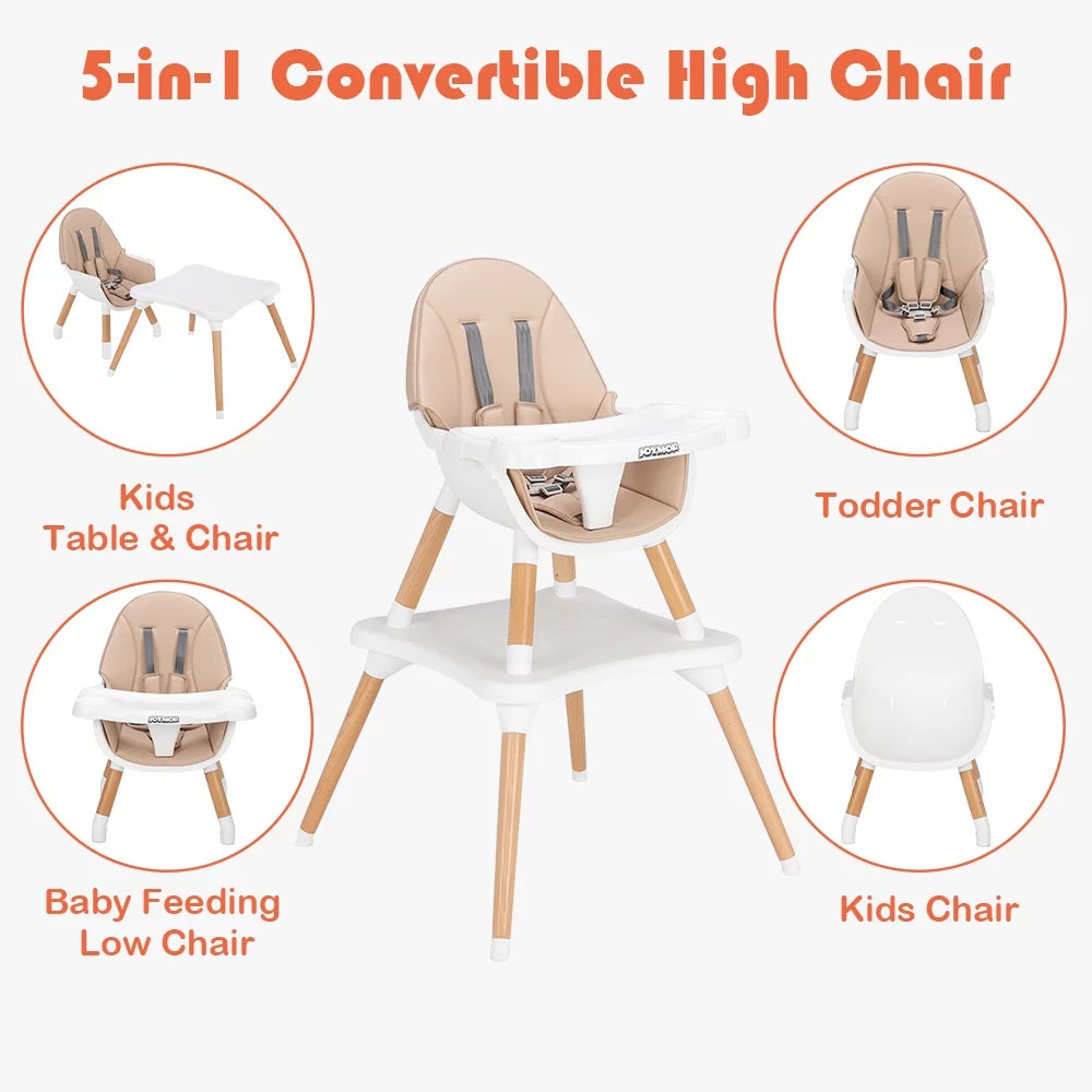 5-in-1 Wood High Chair A83485