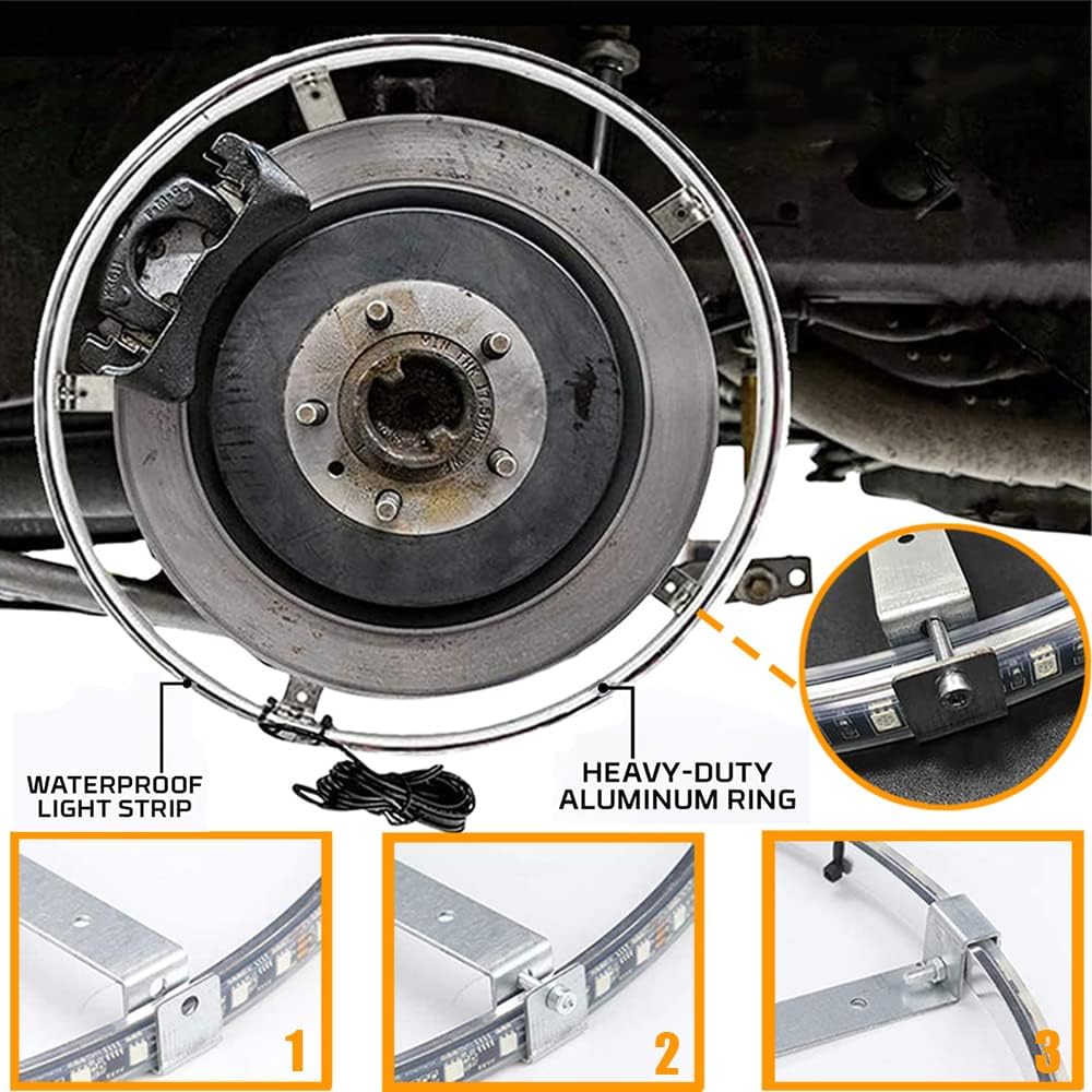 17IN RGB LED Wheel Ring Light Kit 4PCS Single Row Waterproof K664003
