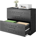 Gray Oak 2 Drawer Wood Lateral File Cabinet U870