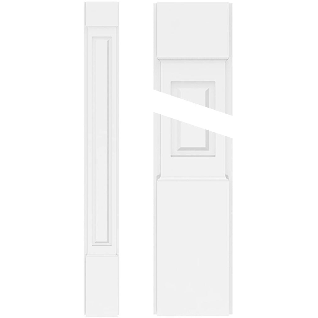 Raised Panel PVC Pilaster with Capital & Base (Pair) J652