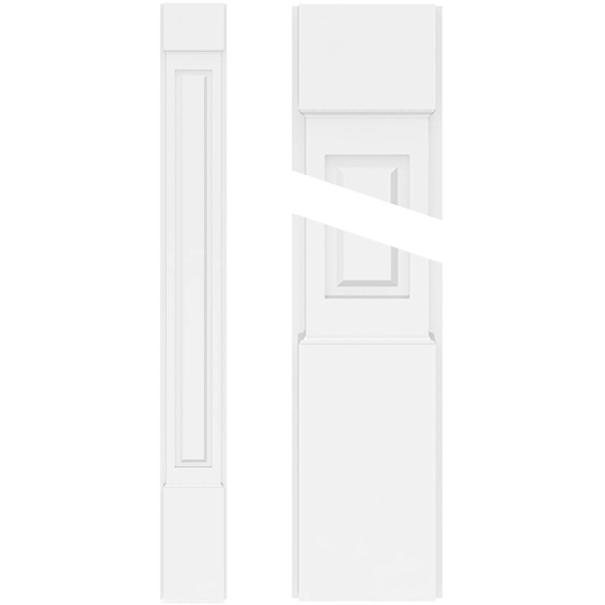 Raised Panel PVC Pilaster with Capital & Base (Pair) J652