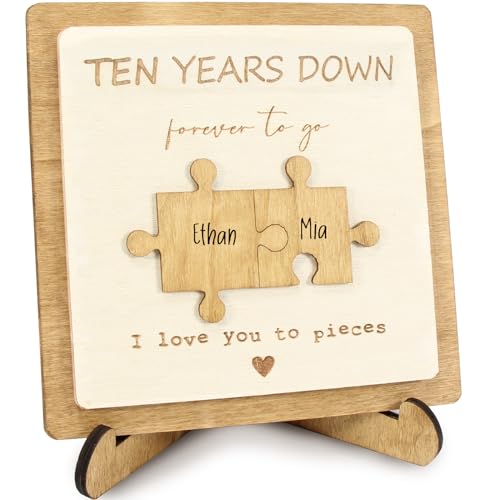 Personalized Wooden Plaque with Engraved Puzzle Pieces Q258151