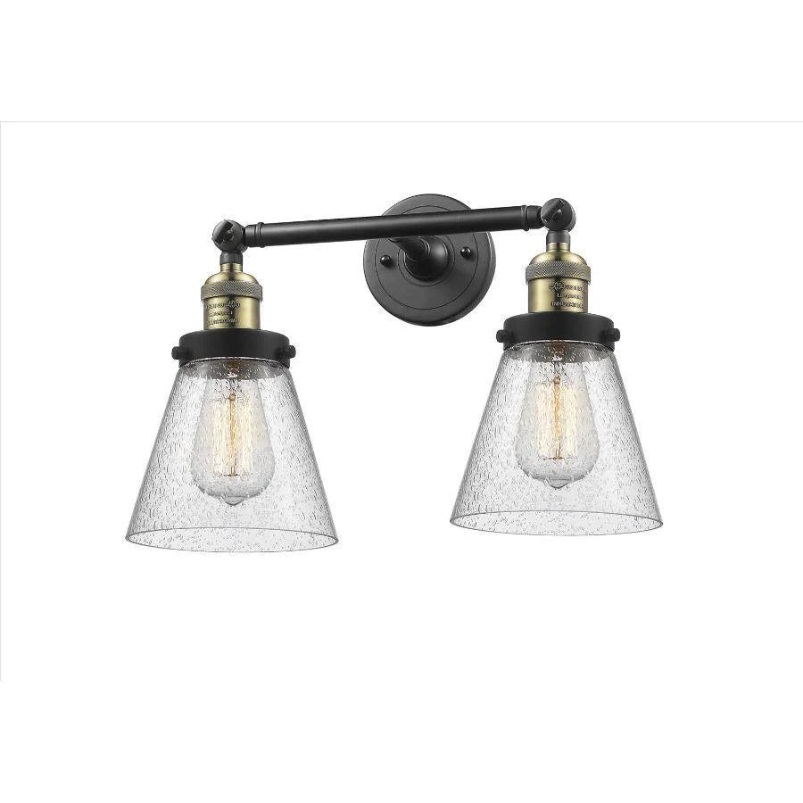 2 Light Dimmable LED Bathroom Fixture in Brushed Brass N177