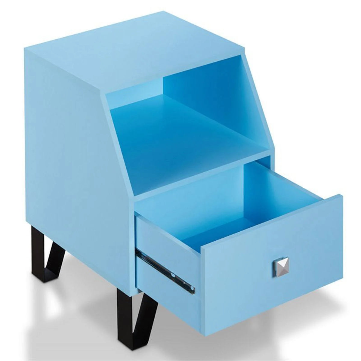 Light Blue Wood Storage End Table X764271