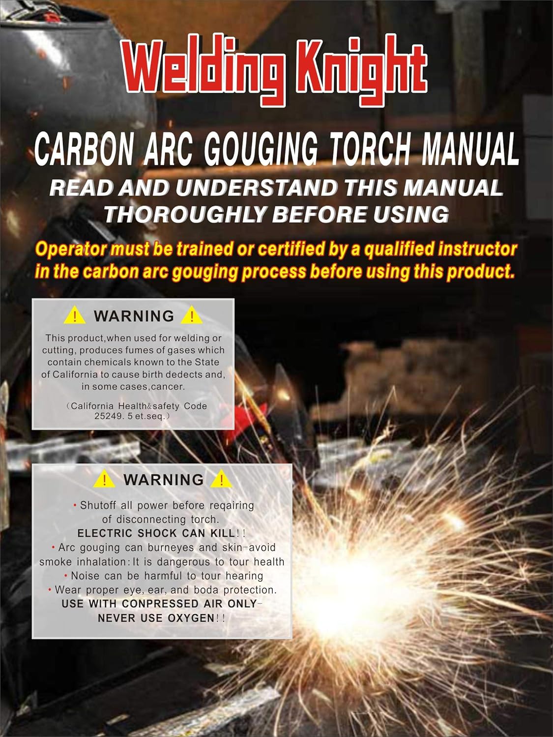 1250 amp Carbon Arc Gouging Torch with 7ft cable C34123