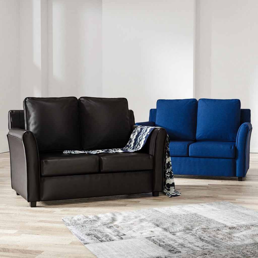 Dark Grey Faux Leather Loveseat K439