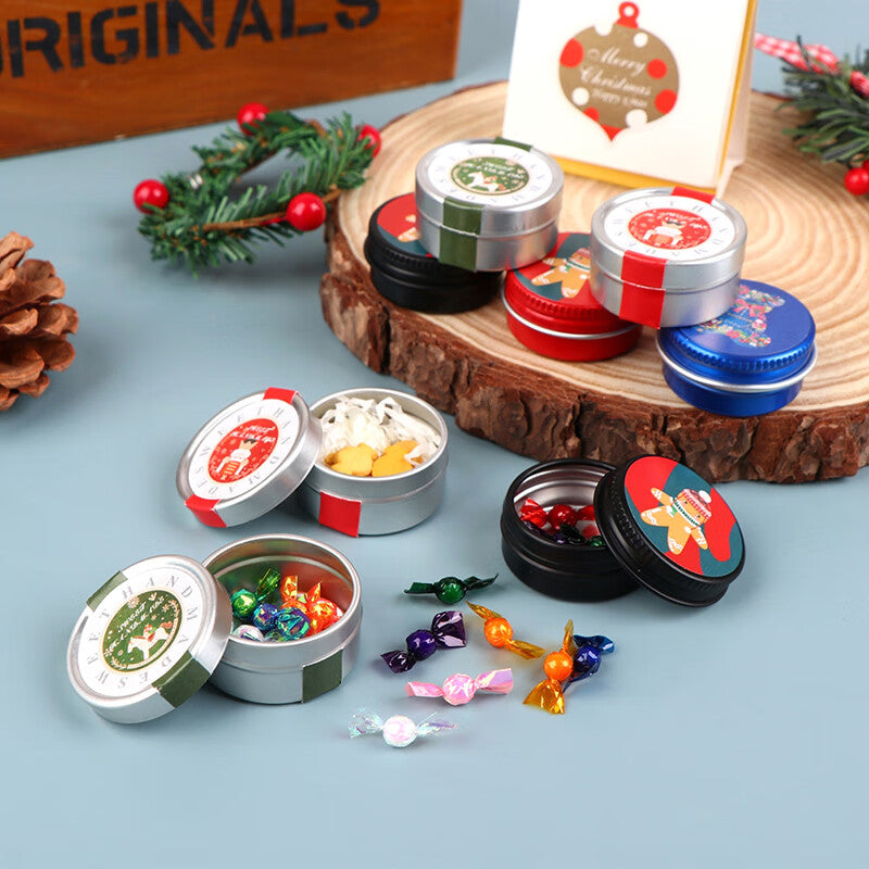 1:12 Dollhouse Miniature Christmas Cookies Biscuit Candy Gift Box Tin Box Model Decor Toy E5100