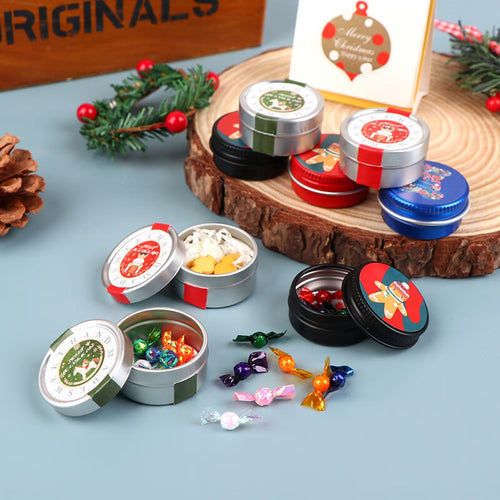 1:12 Dollhouse Miniature Christmas Cookies Biscuit Candy Gift Box Tin Box Model Decor Toy E5100
