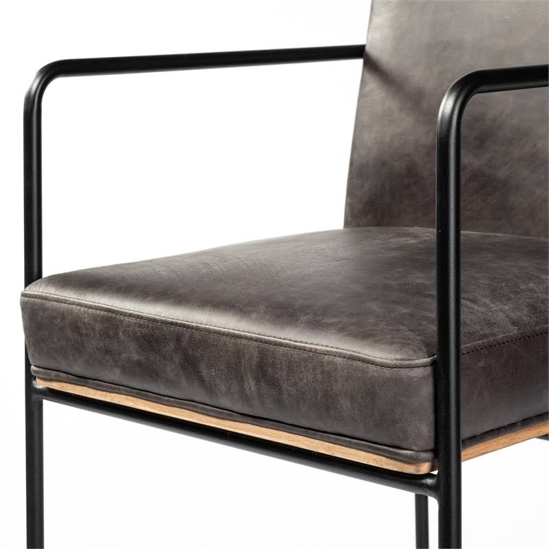 Black Leather Bar Stool K832855