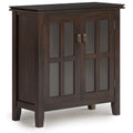 Solid Wood 30 inch Wide Low Storage Cabinet in Tobacco Brown H27942