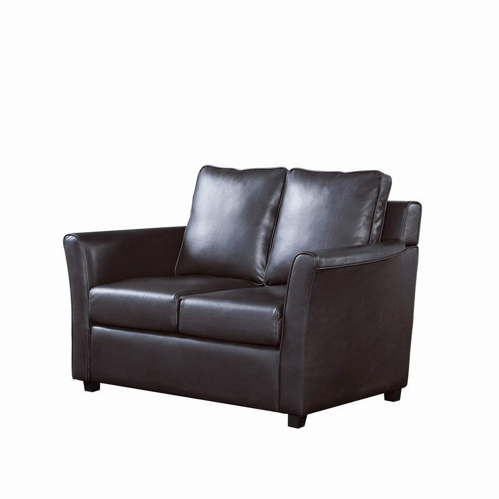 Dark Grey Faux Leather Loveseat K439