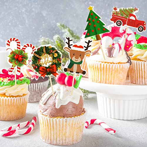 100 Pcs Christmas Cupcake Toppers E620