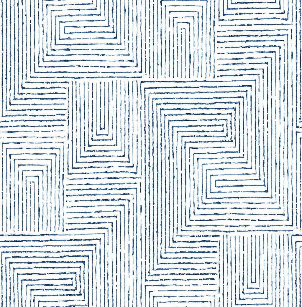 Indigo Geometric Wallpaper F968