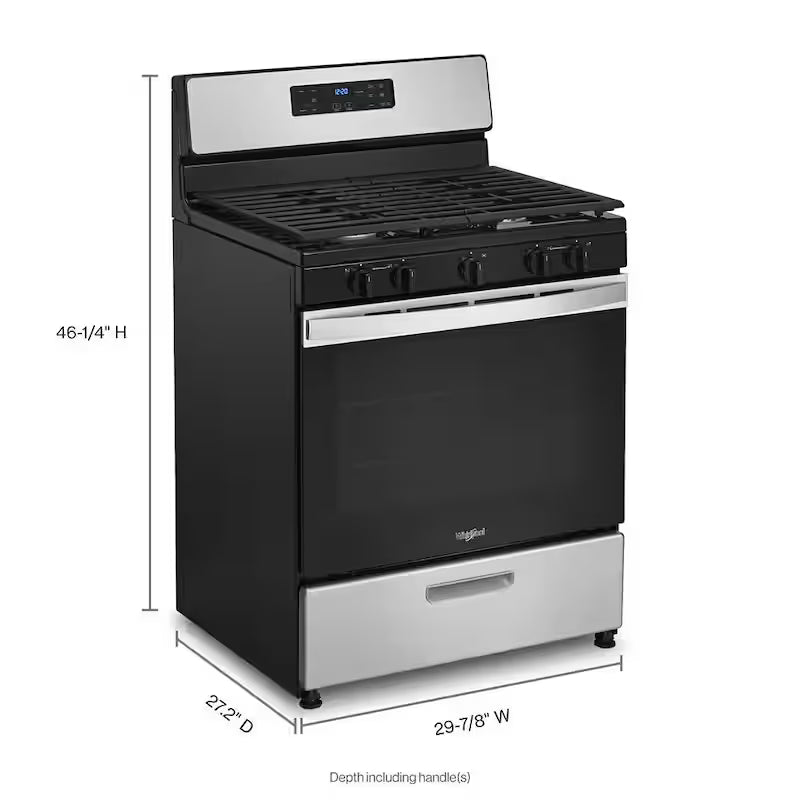 5-Burner Freestanding Gas Range in Stainless Steel H263