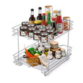 2 Tier Chrome Finish Pull Out Drawer Cabinet Organizer S8050
