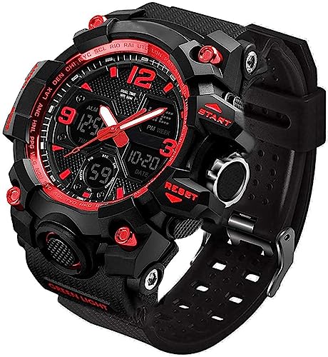 Men's Analog Sports Watch LED Military Digital Watch Electronic Stopwatch Large Dual Dial Time Outdoor Army Wrist Watch Tactical H529