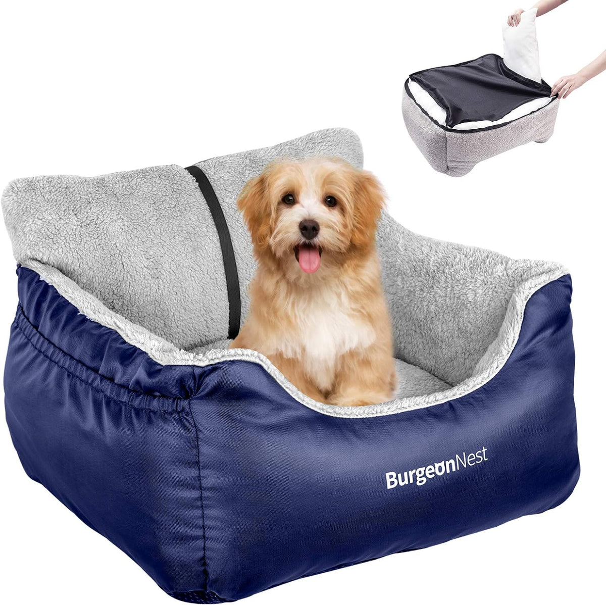 Dog Car Seat Pack of 2 with Storage Pockets and Clip-On Leash H189