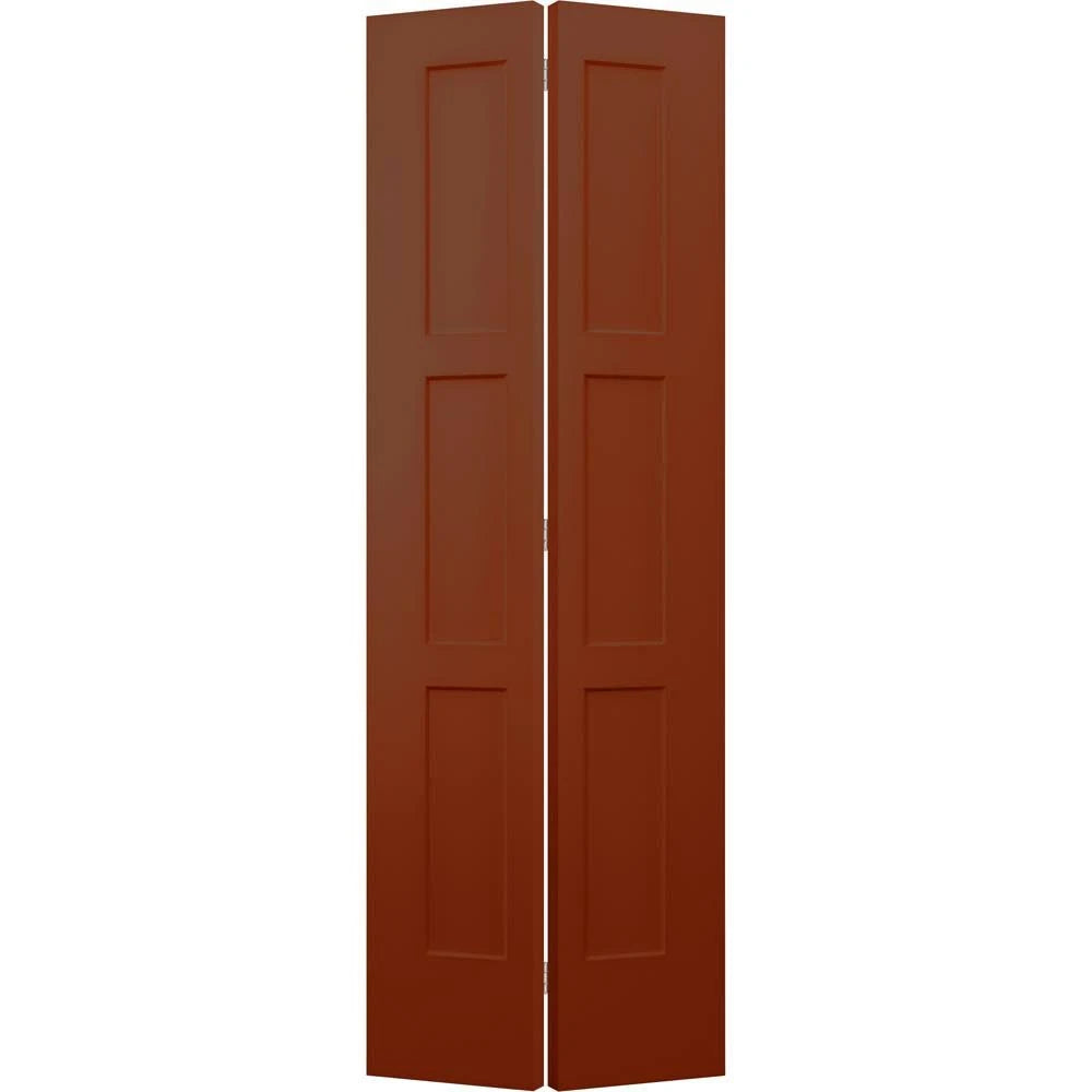 Brown Smooth Hollow Core Molded Composite Interior Closet Bi-Fold Door C5477