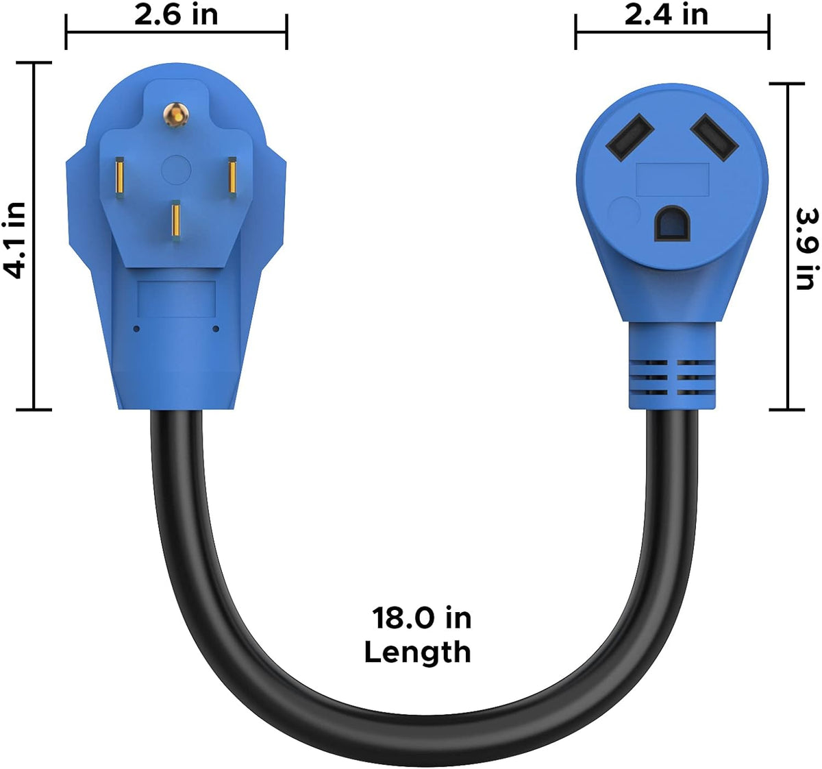 50A Male to 30A Female Power Cord Adapter, Pack of 2 G220