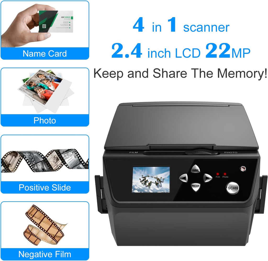 22MP Film & Slide Scanner with 8GB Memory Card F3628