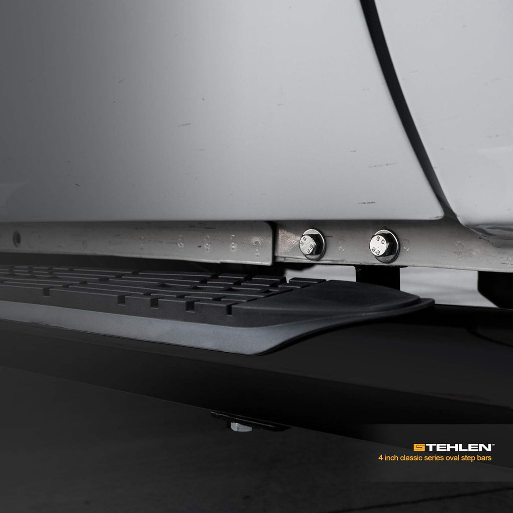 4 Oval Side Step Nerf Bars Black E113402