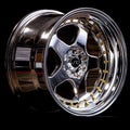 15x8 inch Single Wheel Only 15" Platinum Gold Rivet Rim 4x100/4x114.3 Q791300