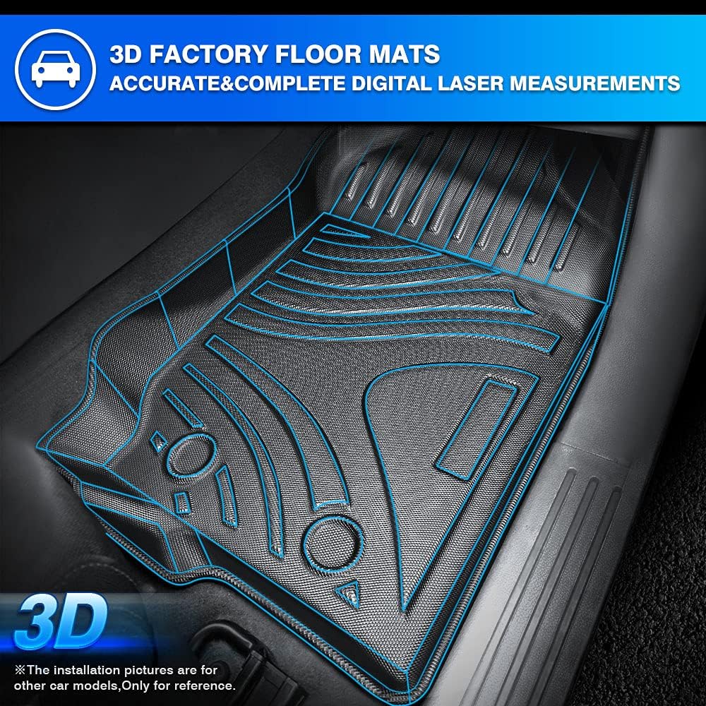 TPE All-Weather Floor Mat Liners Front & Rear Row Full Set D95712