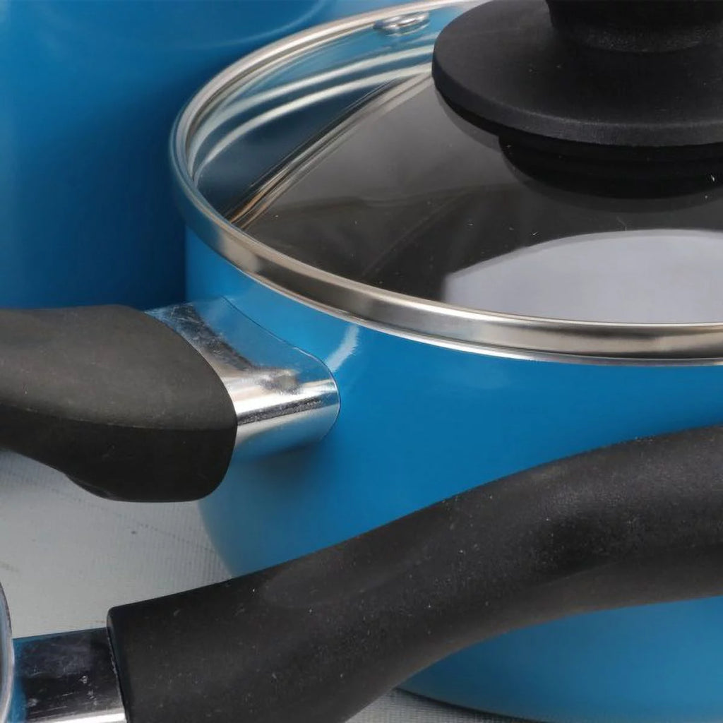 8pc Turquoise Cookware Set W355