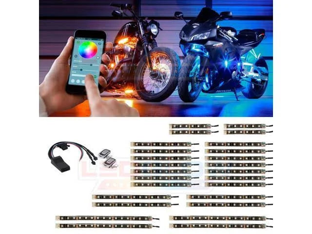 26pc SMD LED Motorcycle Light Kit with Smartphone Control W686552