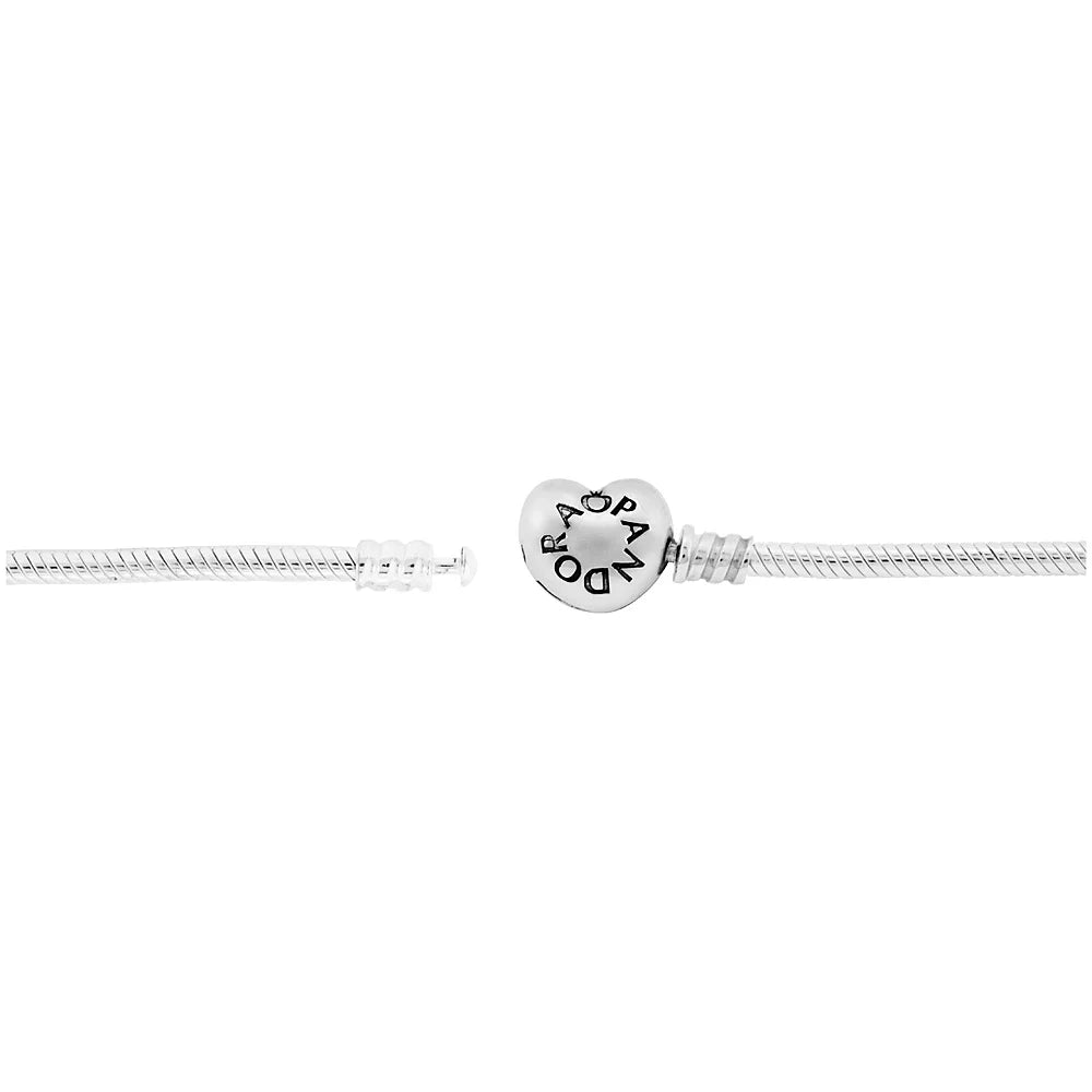 Sterling Silver Snake Chain Charm Bangle Bracelet Y779