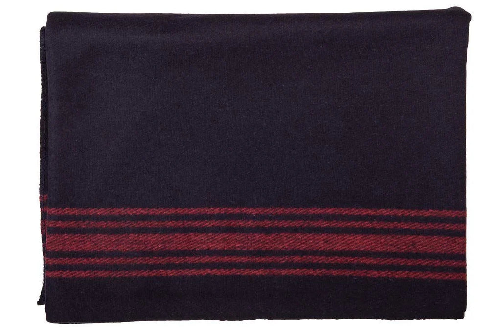 Blue Wool Camping Blanket D914